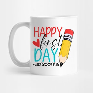 School, Happy first day of school clipart tshirt, Pencil clipart tshirt, Back to school Mug